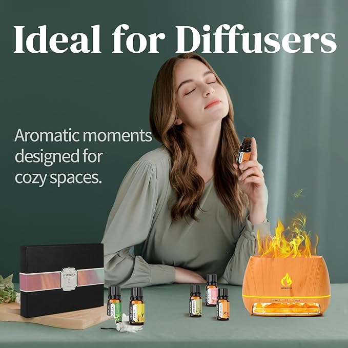 Perfect for Diffusers – 12 Natural Essential Oils Set with Gift Box & Bag | Lavender, Vanilla, Rose, Peppermint & More | Ideal for Aromatherapy, Relaxation & Home Use