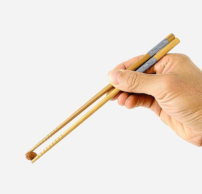 JapanBargain, 2 Pack of 5 Pair Bamboo Chopsticks Set, Reusable Japanese Chinese Korean Wooden Chop Sticks, Hair Sticks, Dishwasher Safe, 9 inch