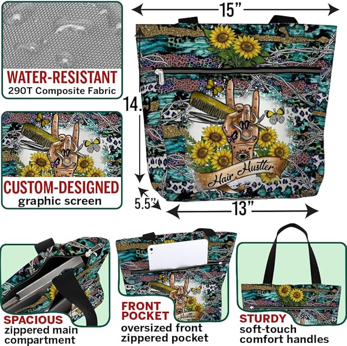 Aesthetic Tote Bag with Zipper & Pockets, Thoughtful Shoulder Bag Gift for Grandma and Women on the Go