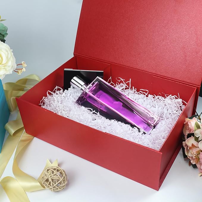 YINUOYOUJIA Large Red Gift Boxes with Lid,14"x9"x4.5" Magnetic Gift Box with Ribbon,Cards and Envelopes for Presents,Great for Wedding,Birthdays,Crafting,Gift Packaging.