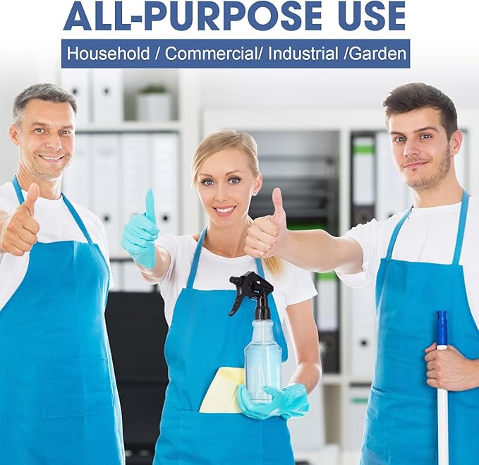 Eccliy 20 Pack 16oz Empty Spray Bottles, Leakproof Cleaning Bottles with Measurement and Adjustable Nozzle for Housekeeping, Commercial Use(Clear Cylinder,Black Spray Head)