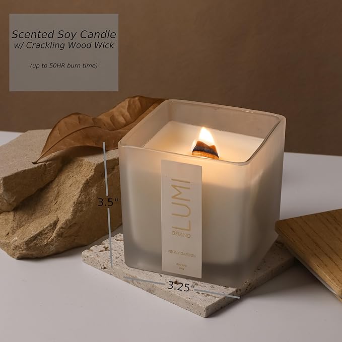 Luxury Aroma Gift Set | Peony Garden - Reed Diffuser (200ml), Wood Wick Soy Candle (200g), Room Spray (50ml) | Includes Dried Flowers & 8 Reeds | Luxurious Home Fragrance for Home Décor & Gifts