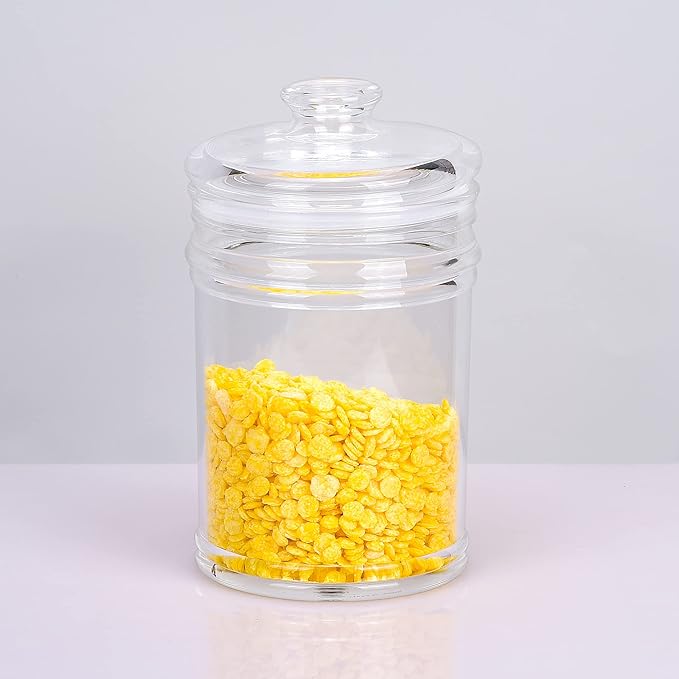 50oz Reinforced Medium Acrylic Storage Jar, Airtight Lid Cookie Jar | Ideal Canisters for Cookies, Dried Fruits, Nuts, Herbs,Cereals,etc