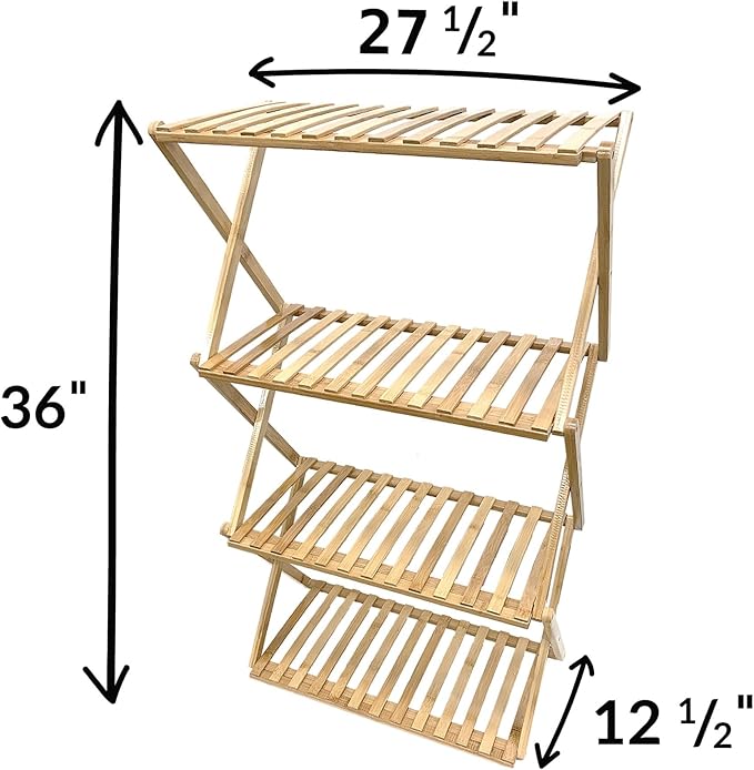 Ferry Morse Pop-up Multi-Tier Bamboo Indoor Plant Stand with Outdoor Roof/Cover Bundle