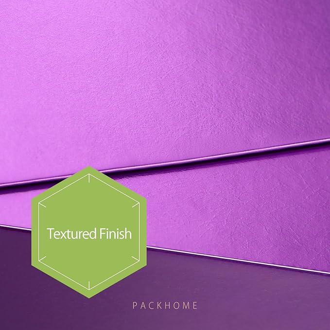 PACKHOME 17x14.5x5.5 Inches, Extra Large Gift Box with Lid, Magnetic Closure Box for Clothes and Large Gifts (Glossy Purple with Grass Texture)