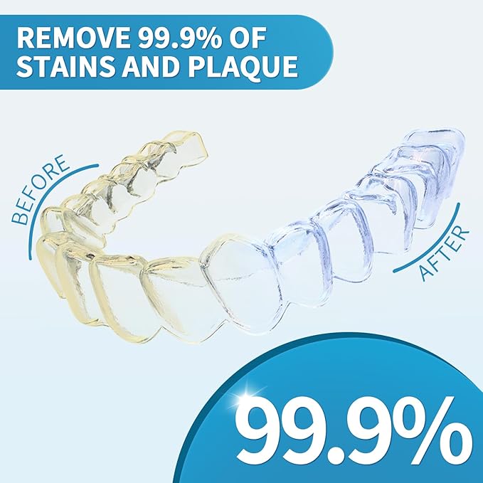 GENKENT Retainer Cleaner Tablets for Invisalign, Mouth Guard, Night Guard and More Dental Appliances, 60 Denture Cleaning Tablets