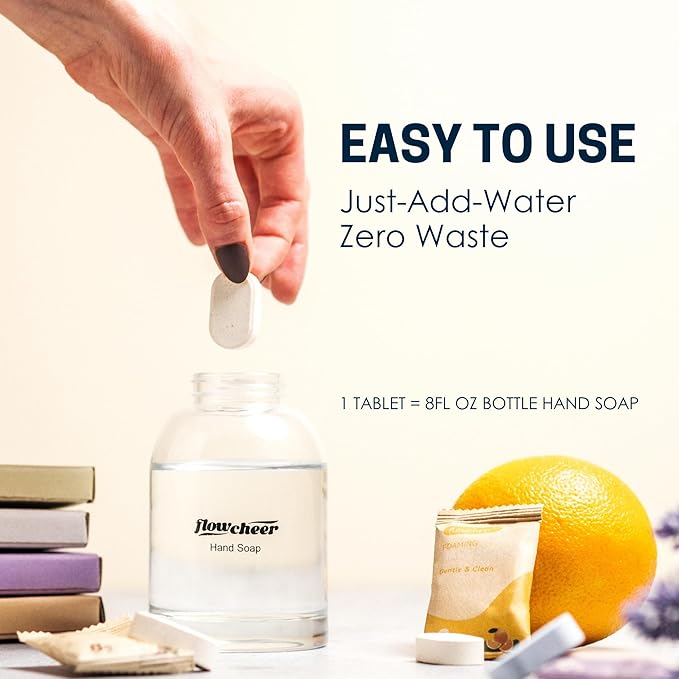 Foaming Hand Soap Refill Tablets, 12 Pack (Makes 12 x 9 fl oz), Eucalyptus Scent Hand Soap Tablets, Fresh & Clean Handwash, No Plastic Bottle