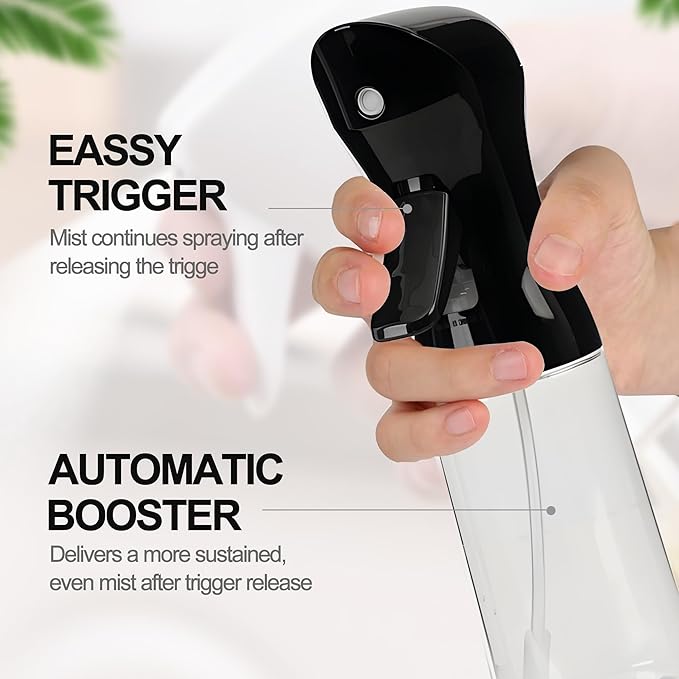 Spray Bottle for Hair Continuous Ultra Fine Mist (200ml) 360° Multi Spray Bottle for Plants, Cleaning, Skin Care Leakproof & Durable