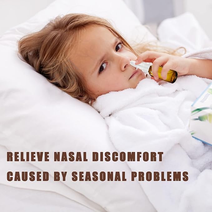 Nasal Spray Bottles 6Pcs1oz (30ml) with 2*Funnel,1*Dropper, 8*Label,Empty Nasal Spray Bottle,Amber Glass Nasal Spray Bottle,Press Spray Head Refillable Portable Fine Mist