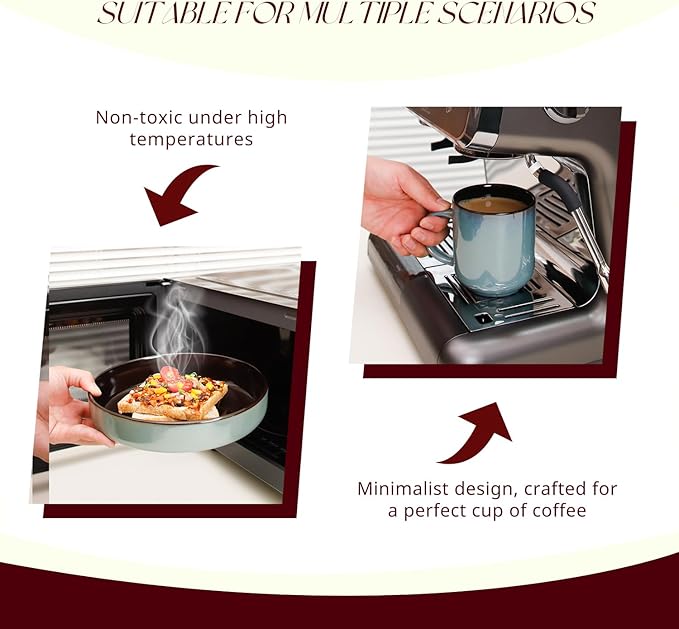 HomeVSS 20-Piece Dinnerware Set - Serves 4, Reactive Glaze Green Plates & Bowls Set | Microwave & Dishwasher Safe Dishes Set