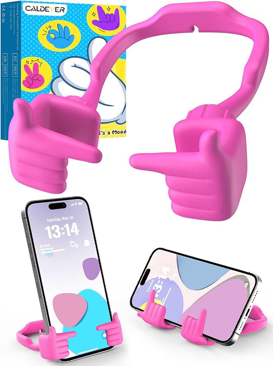 Stocking Stuffers for Teens Girls Boys Cell Phone Stand Patented Adjustable Shy Fingers Lazy Phone Holder for Desk Cool Gadgets Gifts Ideas for Adults Women Gifts for Christmas (Hot Pink)