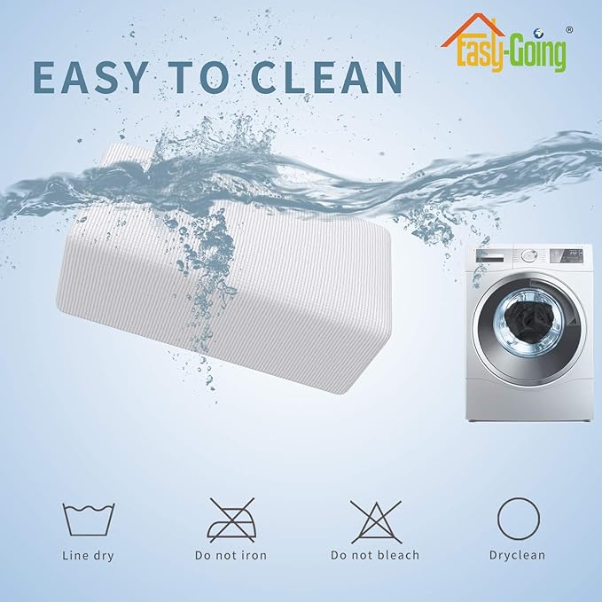 Easy-Going Stretch Ottoman Cover Folding Storage Stool Furniture Protector Rectangle slipcover Elastic Bottom (Ottoman Large,Snow White)