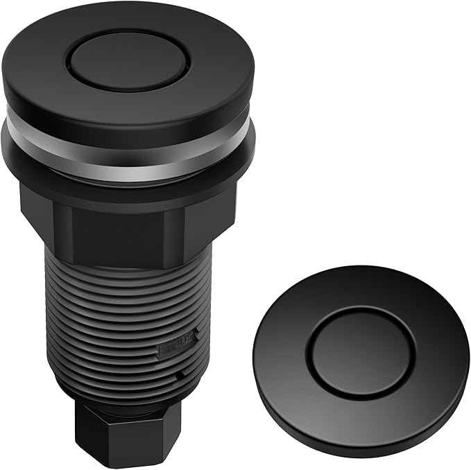 KRAUS Flat-Top Garbage Disposal Air Switch Button in Matte Black, KWDB-20MB