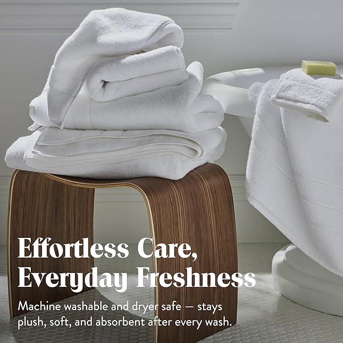 Brooklinen Super-Plush Turkish Cotton Bath Towels Set of 2 Cotton, 820 GSM, Machine Washable, Perfect Bath Towels for Bathroom, Spa & Shower (30" x 58", White)