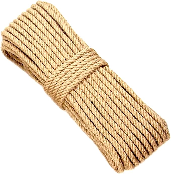 14mm Jute Rope 32Feet Burlap Twine Natural Thick Strong Hemp Cord for Arts Crafts DIY Decoration Gift Wrapping