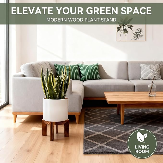 Nipyata Plant Stand Indoor, Large Wooden Plant Stands, Plant Risers for Inside Pots, Flower Stand Holder, Fit Most Size Flower Pots In Room