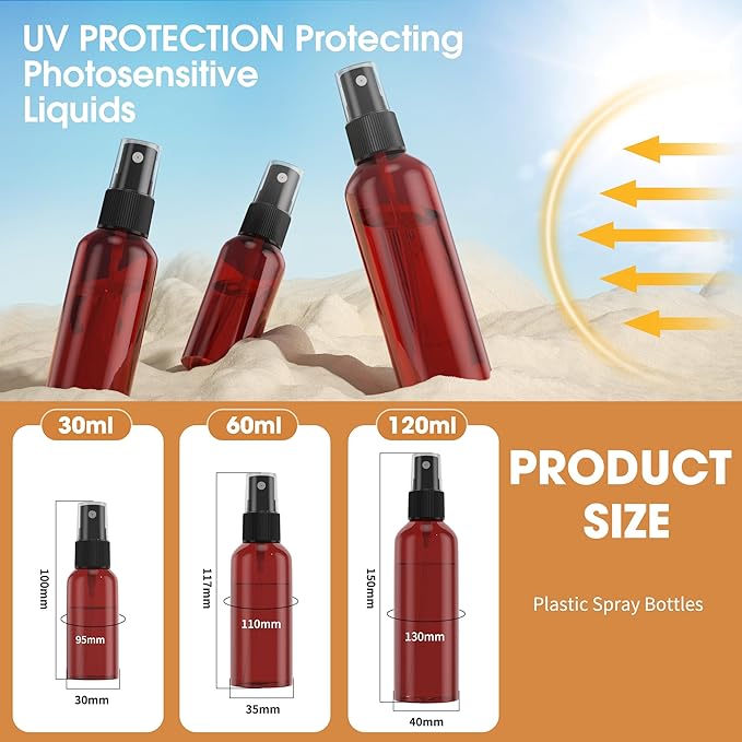 100Pack Small Spray Bottles 1oz, 30ml Travel Spray Bottle with Black Fine Mist Sprayer, Mini Empty Refillable Containers Portable Cosmetic Bottles for Plants, Cleaning, Misting & Skin Care-Red