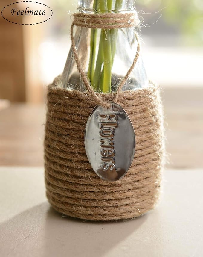 2mm Jute Rope 492Feet Burlap Twine Natural Thick Strong Hemp Cord for Arts Crafts DIY Decoration Gift Wrapping