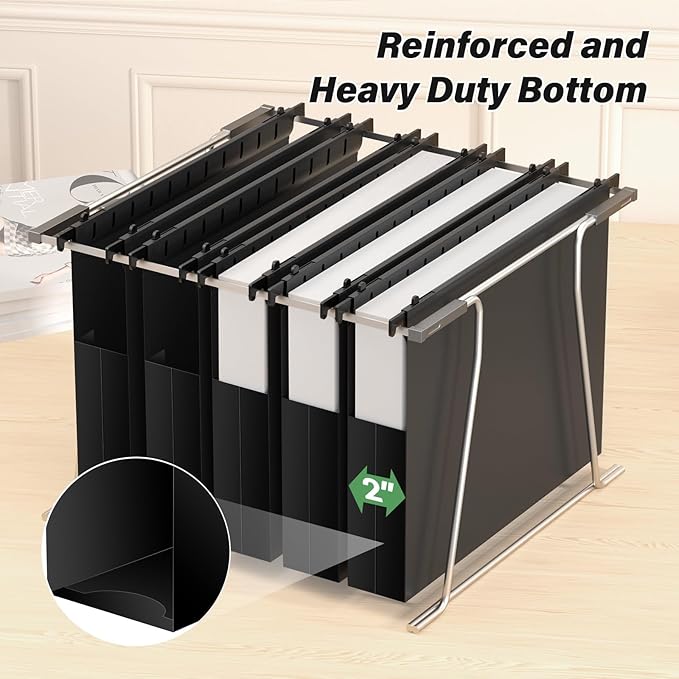 Extra Capacity Hanging File Folders Letter Size,Heavy Duty 2" Expandable Hang Folder with Tabs,6 Pack Plastic File Cabinet Folders,Hanging File Organizer for Bulk Files/Medical Charts