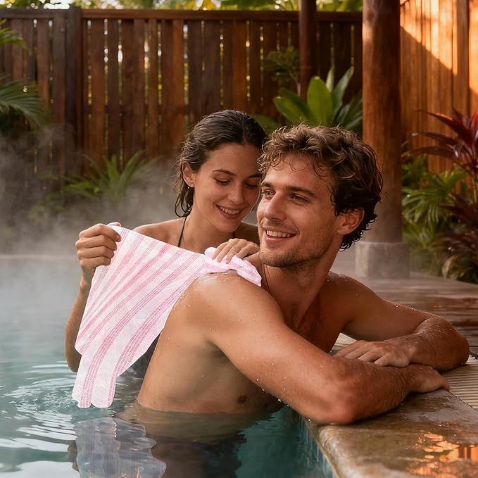 Bathroom Bath Towel, Soft Scrubber, Quick Dry Absorbent Fabric, Long Handle Back Scrub, Personal Care Tool for Shower Tub Sauna Home Daily Family Women Friends