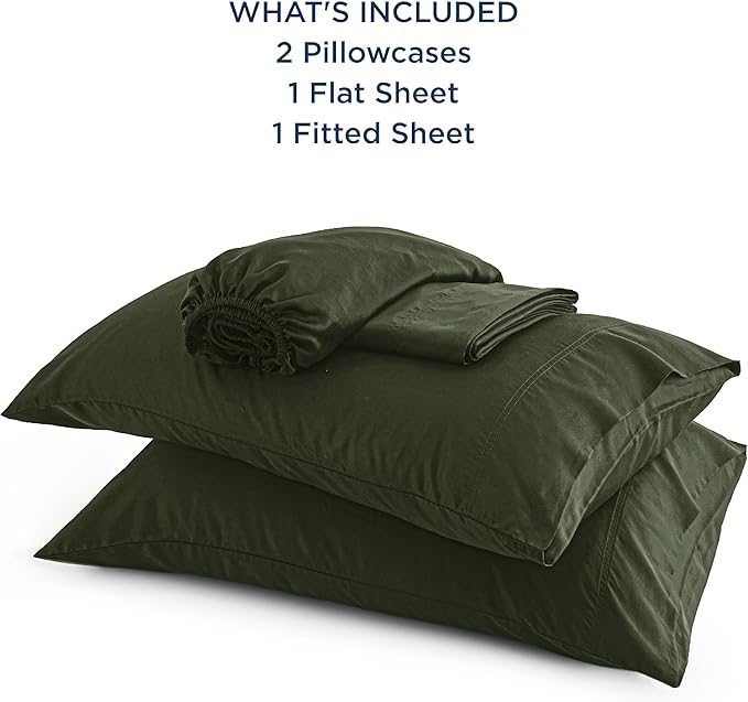 Bedsure Full Size Bed Sheets, Cooling Sheets, Rayon Derived from Bamboo, Breathable & Soft, Deep Pocket Up to 16 Inches, Hotel Luxury Silky Bedding for Hot Sleepers, Olive Green