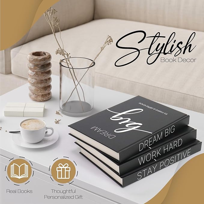 Decorative Books for Home Decor - Faux for decoration Coffee Table | Book Shelf Decor | Entryway | Console Table - Modern Luxury Designer Decor Set - Decorative for Display