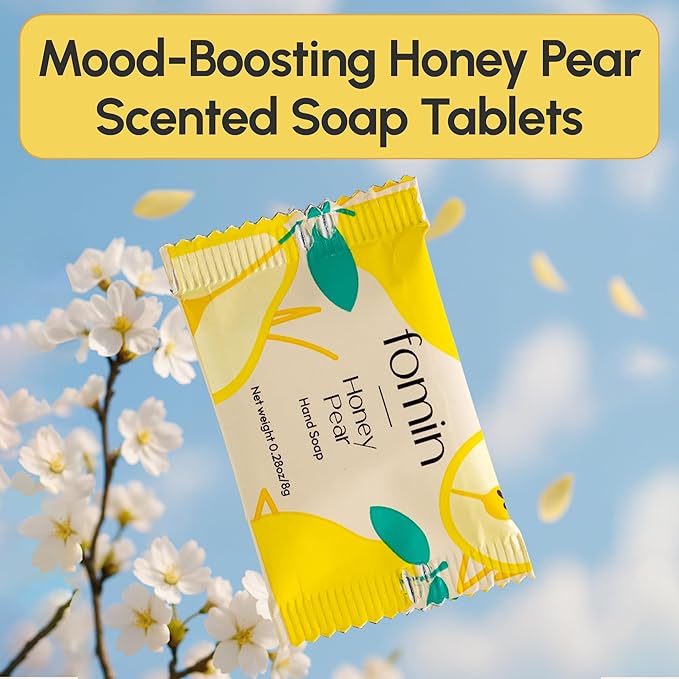 FOMIN Foaming Hand Soap Refills (16 Pack) - Honey Pear Foaming Hand Soap Tablets - Skin Friendly Foam Soap Refill for Hand Wash - Makes 128 fl oz (16 x 8 fl oz)