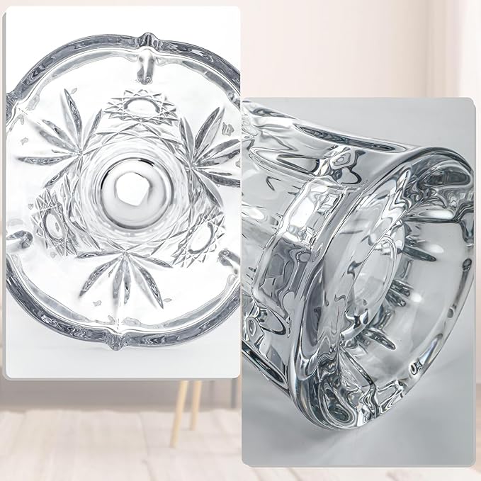 kanpura 11.2'' Clear Tall Crystal Vase Glass Vases for Flower Thickened Flower Vase for Christmas Party Centerpieces(1 Piece)