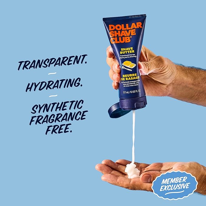 Dollar Shave Club | The Member Exclusive Shave Set | 4 Extra Close Refill Cartridges, 1 Handle (Green), 1 Shave Butter 3 ounce, 1 Razor Cover, Razors for Men