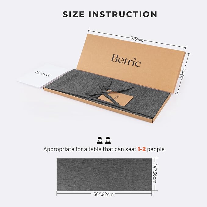 Small Coffee Farmhouse Table Runner for Fall, Thanksgiving, Christmas, and Winter - Athena - 100% Pure Linen - 14 x 36 Inches - Charcoal Grey