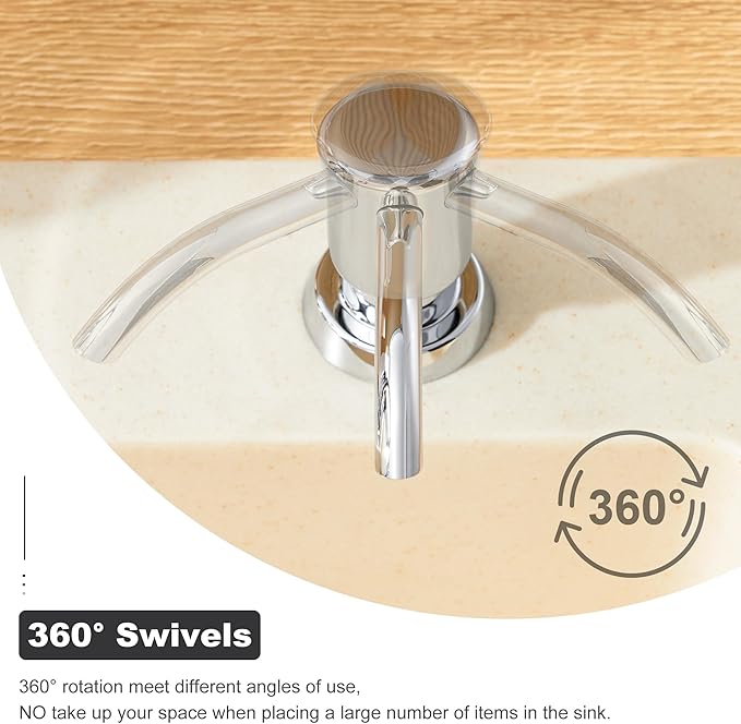 GAGALIFE Built in Sink Soap Dispenser or Lotion Dispenser for Kitchen Sink, Chrome ABS Pump Head, with 17 Ounce Large PET Soap Bottle