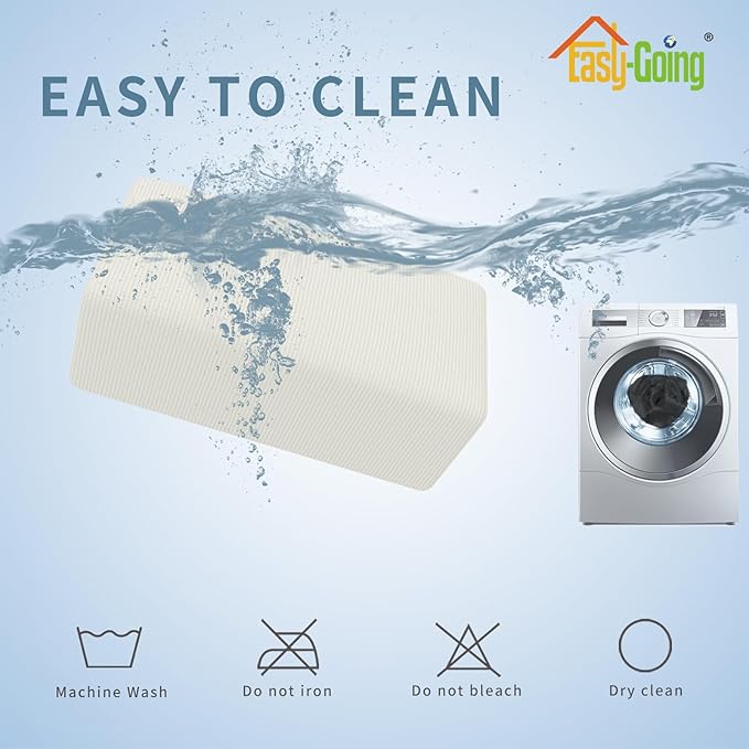 Easy-Going Stretch Ottoman Cover Folding Storage Stool Furniture Protector Soft Rectangle Slipcover with Elastic Bottom (Ottoman Small,Cream)