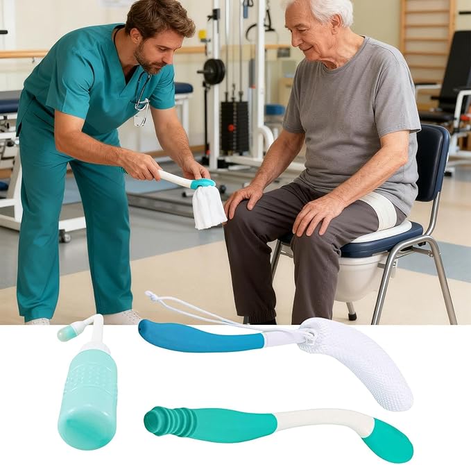 Care Assist - Hygiene Tool, Butt Wiper with Extended Easy-Reach Handle, Butt Wiping Aid Tool with Gentle Grip Support, Bidet Body Brush for Hospital Daily Travel Seniors Disabled Toilet Shower Home Co