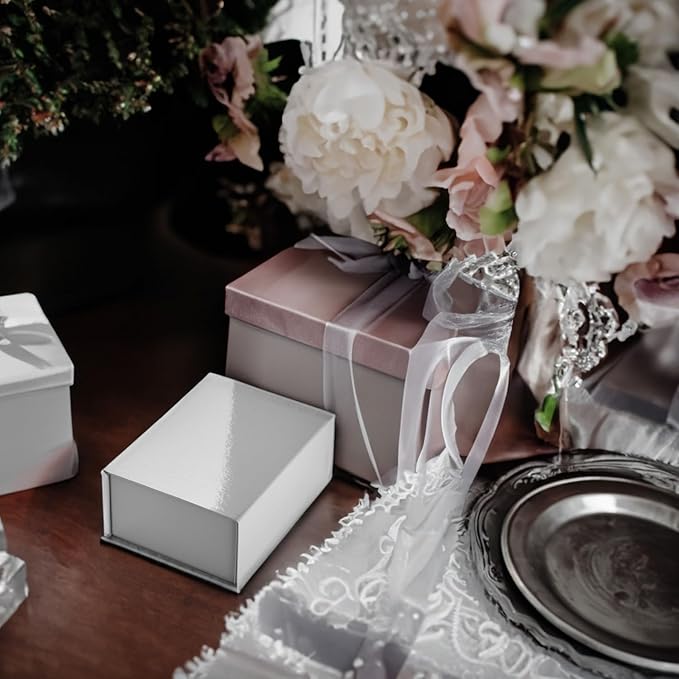 Stockroom Plus 6 Pack Magnetic Gift Boxes with Lids, 9.5 x 7 x 4 Inches for Birthday, Wedding, Groomsman and Bridesmaid Proposal Box (Gray) - Groomsmen Proposal Gift Box