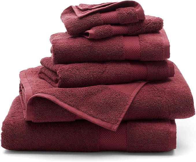 BOLL & BRANCH Plush Bath Towel Set - Holly - 6 Piece - Includes 2 Bath Towels, 2 Hand Towels & 2 Washcloths - 100% Organic Cotton - Ultra Soft & Luxurious - Quick Absorbing