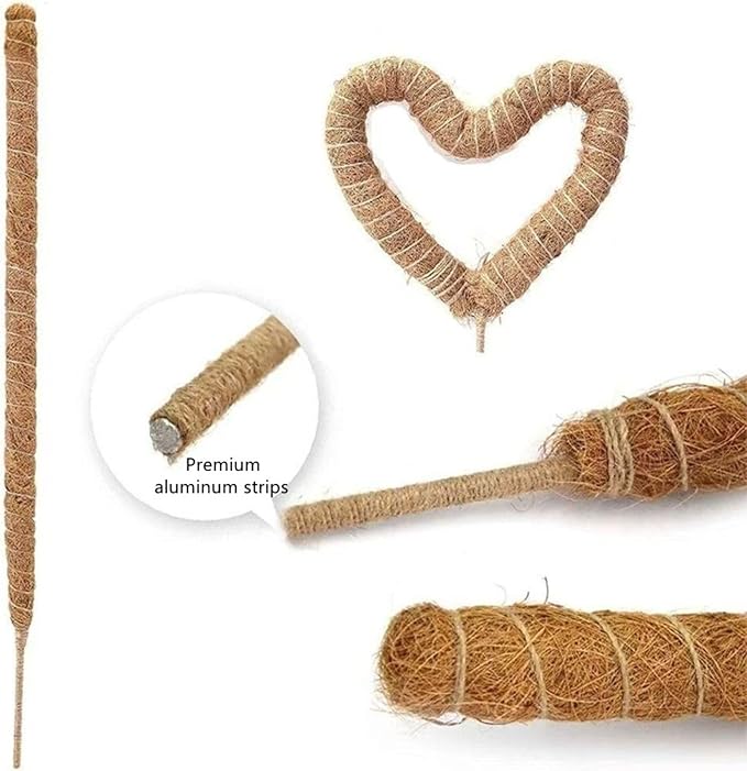 Moss Pole,63 Inch Monstera Plant Support, Upgraded 7mm Aluminum core Moss Poles for Climbing Indoor Plants DIY, Coco Coir Plant Pole Moss Plant Stick Support Stake Kit for Potted Plants Pothos