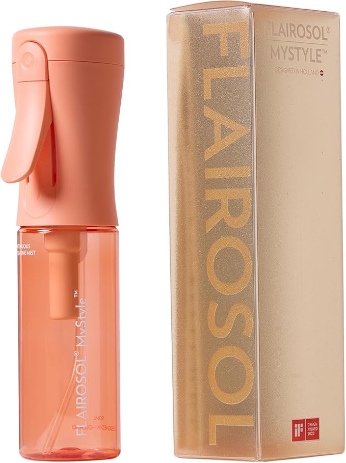 FLAIROSOL MyStyle, Spray Bottle for Hair - Small Travel Spray Bottle, Ultra Fine Continuous Water Mist for Face, Hairstyling, Salon, Cleaning, Beauty, Toners, Hydration & Makeup, 3.04oz / 90ml, Peach