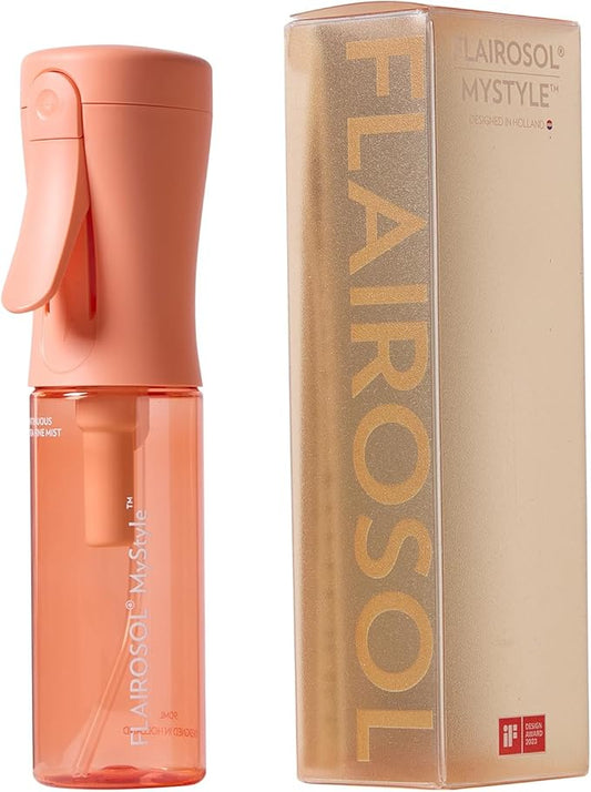 FLAIROSOL MyStyle, Spray Bottle for Hair - Small Travel Spray Bottle, Ultra Fine Continuous Water Mist for Face, Hairstyling, Salon, Cleaning, Beauty, Toners, Hydration & Makeup, 3.04oz / 90ml, Peach