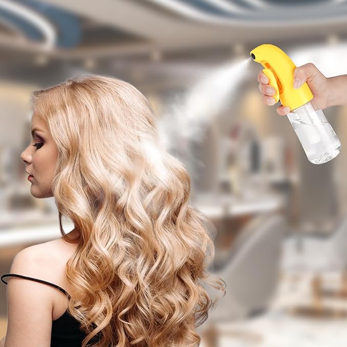 Continuous Ultra Fine Mist Spray Bottle (200ml) 360° Multi-Use for Hair, Plants, Cleaning, Skin Care Leakproof & Durable Banana Yellow 1 Pack