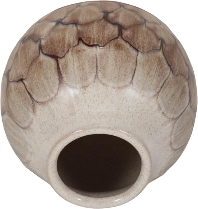 Ceramic Vase for Living Room Decor – Perfect for Modern Room and Home Decor – Stylish Flower Vase for Bedroom, House, Office, and Table Accent – Elegant Bookshelf Accessory – 6", Brown