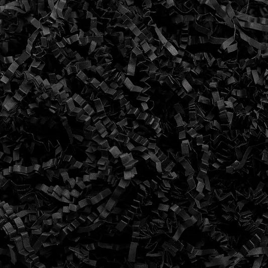Mefleet 2 LB Crinkle Cut Paper Shred Filler Black Crinkle Shredded Paper for Gift Box - Gift Basket Bag Filler - Grass Cushion Stuffing for Valentine's Day Halloween Holiday Packaging Wrapping