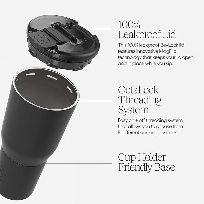 BrüMate Nav 25oz 100% Leak Proof Insulated Travel Tumbler with Magnetic BevLock™ Lid - Double Wall Cup-Holder Friendly Stainless Steel Mug (Rose Taupe)