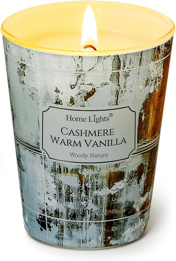 HomeLights Scented Candles for Women & Men, 6.7oz Candle Jars Aromatherapy Single Wick Candle, Ideal for Industrial Chic Home Decor and Gifts, Cashmere Warm Vanilla