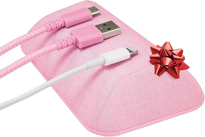 Smartish® Magnetic Cord Holder - Bigger Cable Wrangler Stocking Stuffer Organizer with Magnet Clips for Charger Management on Desktop, Nightstand - Holds 6+ Cables - I'm Blushing