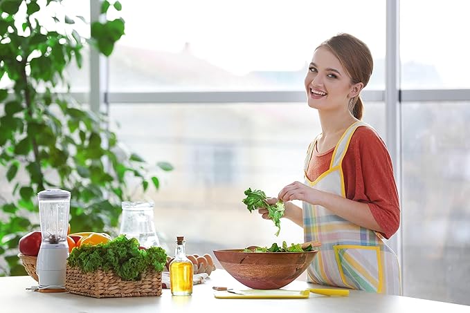 Large Wooden Salad Bowl 11.5 Inches with Serving Utensils | Mango Wood Bowl Set for Serving | Large Wood Salad Bowl for Family Meals, Pasta, Popcorn | Handcrafted Wooden Serving Bowl