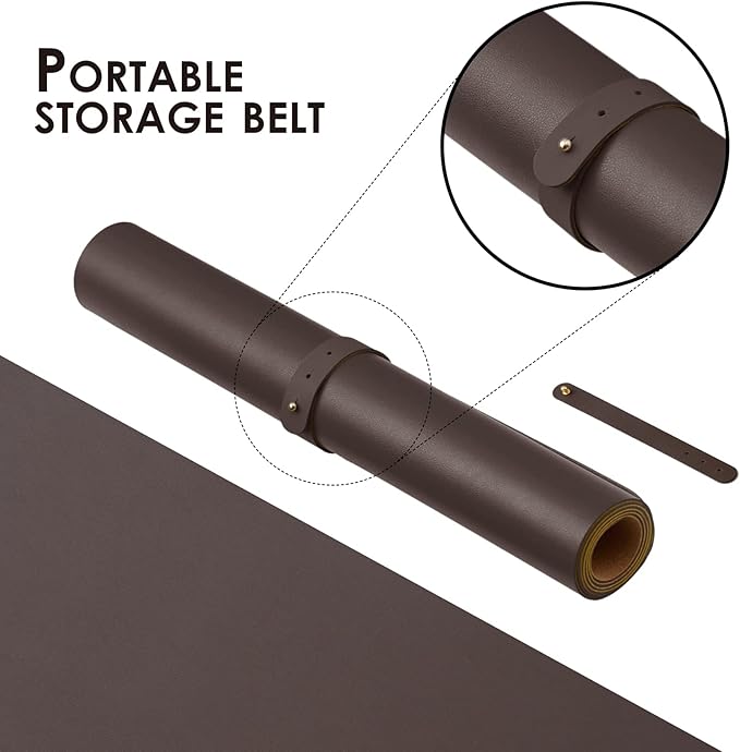 Cork Desk Mat - Small Dual-Sided Desk Pad for Office and Home - Desk Organization and Accessories - Ideal for Large Mouse Pad and Small Desk Mats on Top of Desks(Coffee,23.6"x 13.8")