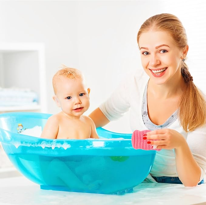 Red Konjac Soft Bath Sponge Body Brush for Deep Cleansing Exfoliating Shower Loofah Gentle Skin Suitable for Boy Girl Adults Seniors Family Bath Accessories