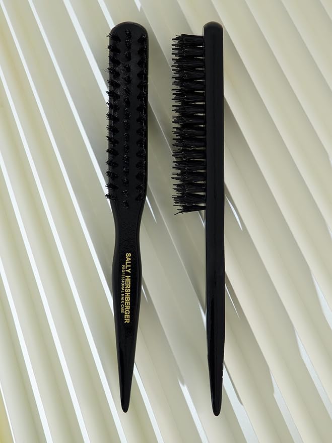 SALLY HERSHBERGER Teasing Brush - Premium, Salon-Tested Teasing, Back-Combing, Slicking, and Edge Control Tool - Dual-Ended With Bristle Brush and Parting Stick - For Thick Through Fine Hair - 1 pc