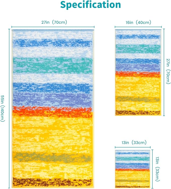 SEMAXE 12-Piece Family Bathroom Towel Set - 100% Cotton, 4 Bath Towels, 4 Hand Towels, 4 Washcloths, Ultra-Soft and Super Absorbent, Lighter Weight