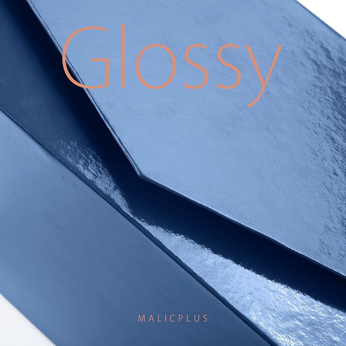 Gift Box with Lid 9x9x3.4 Inches, Navy Blue Groomsman Proposal Box with Magnetic Closure for All Occasion (Glossy Navy Blue)